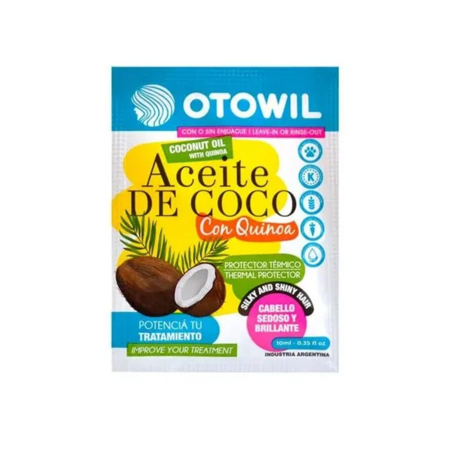 Aceite Otowil de Coco y Quínoa sobre 10 ml.