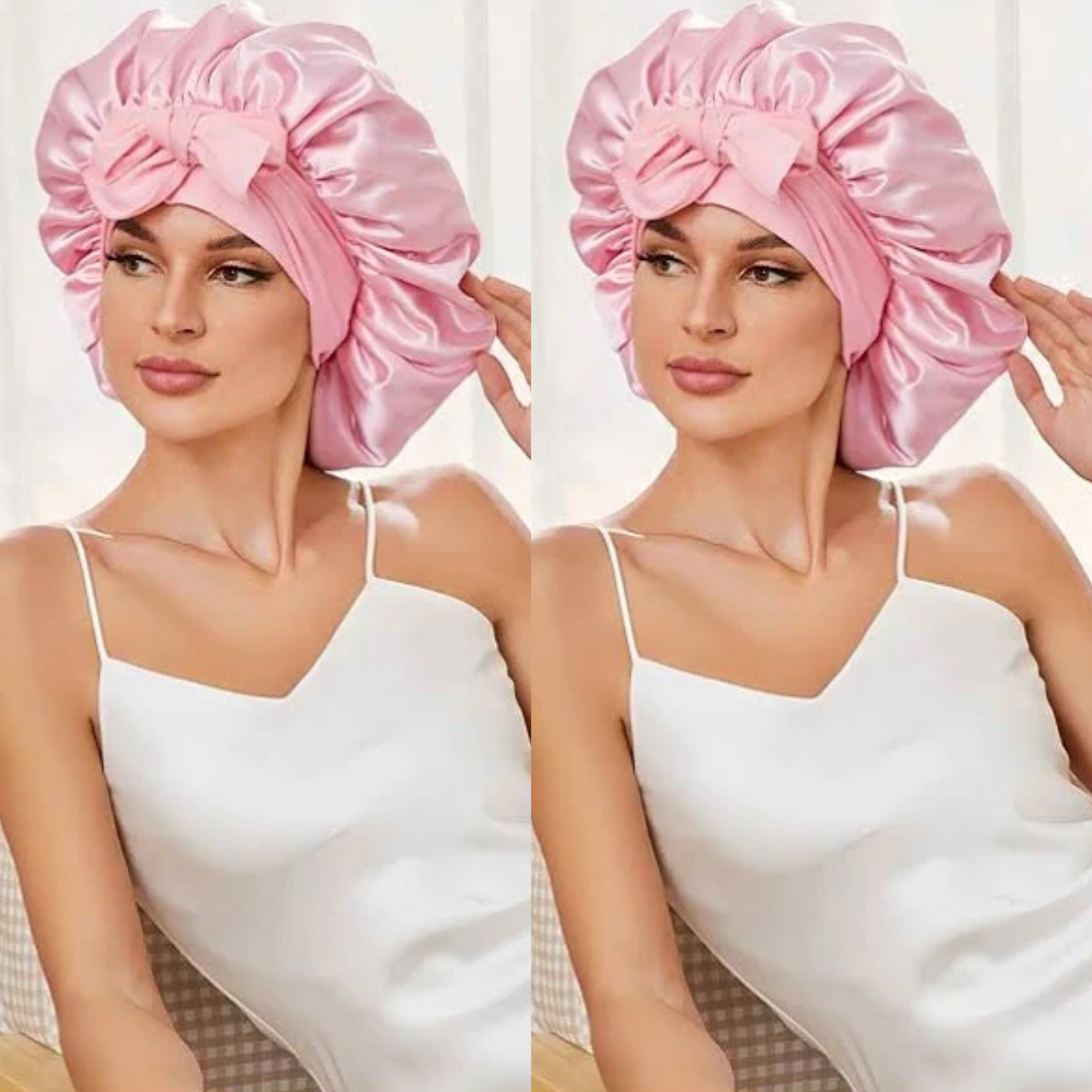 Gorro Satín antifrizz cabellos ondulados y rulos