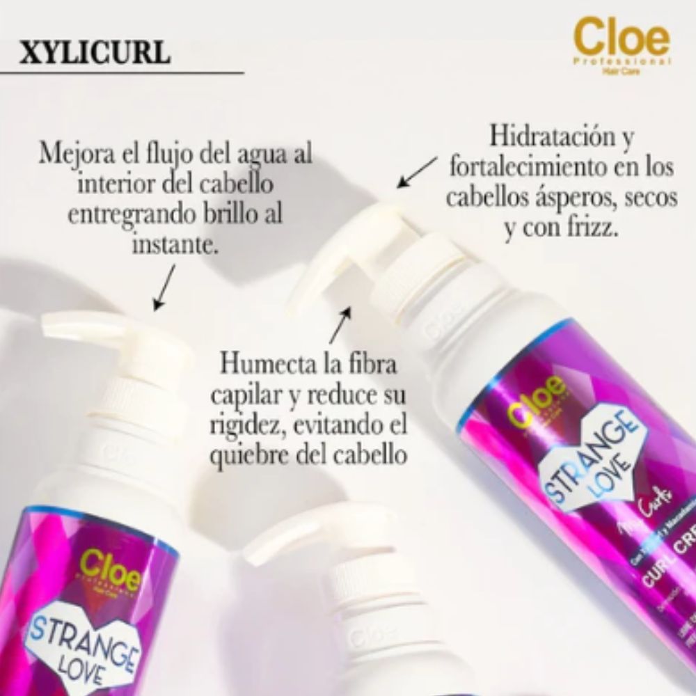 Crema de rulos Cloe Strange Love con aceite de macadamia 250 ml.