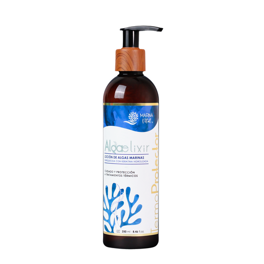 Hidrogel Marina Vital Algaelixir Termoprotector con algas y keratina hidrolizada 250 ml.