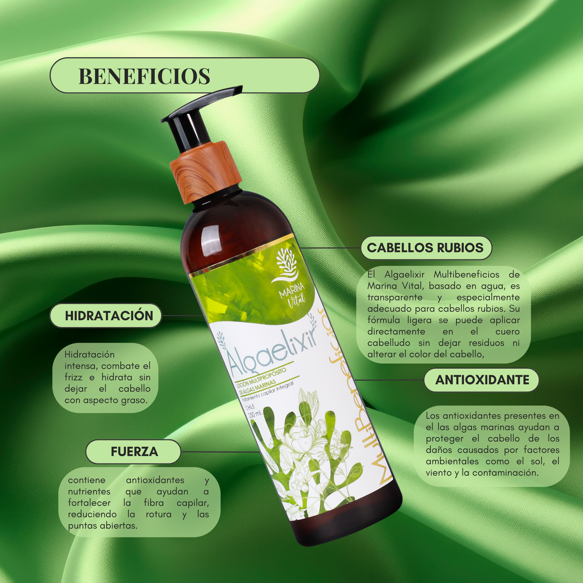 Hidrogel Marina Vital Algaelixir Multibeneficios 250 ml.