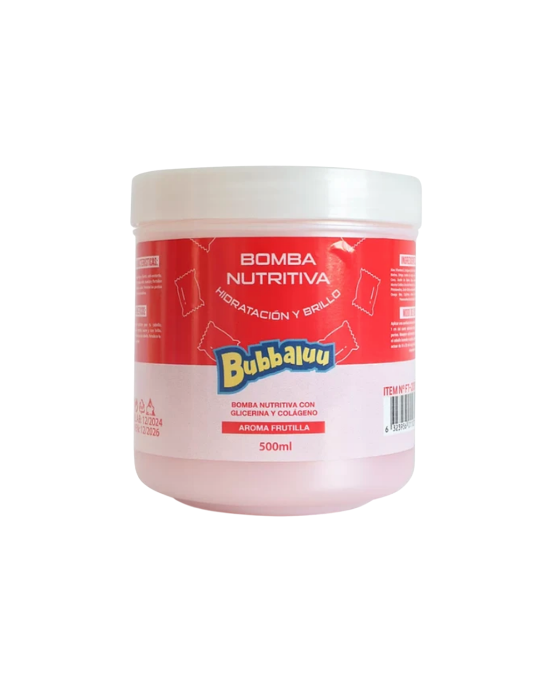 Mascarilla Bomba Nutritiva Bubbaluu 500 ml. Aroma frutilla