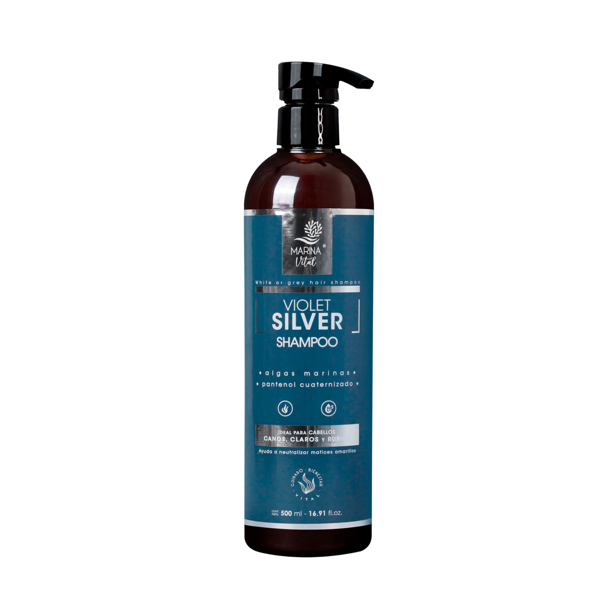 Shampoo Marina vital Rubios y canas Pantenol y algas 500 ml.