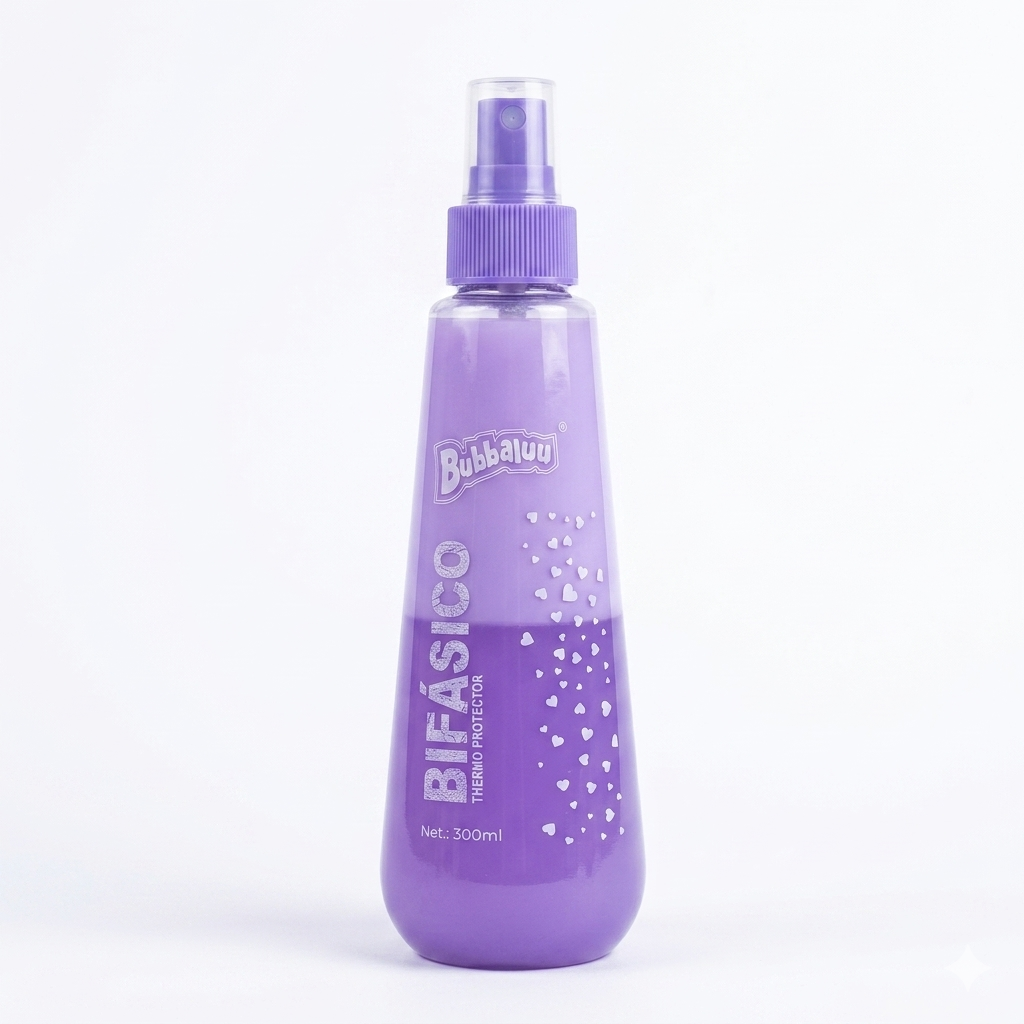 Termo Protector Bifásico Bubbaluu Aroma Uva 300 ml | Protector Térmico Antifrizz con Protección UV