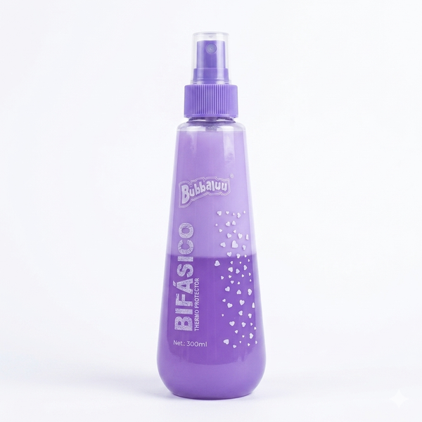 Termo Protector Bifásico Bubbaluu Aroma Uva 300 ml | Protector Térmico Antifrizz con Protección UV