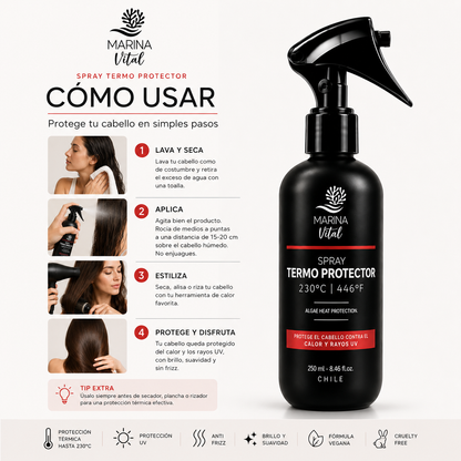 Protector Térmico Marina Vital 250 ml | Protección contra el Calor, Frizz y Rayos UV