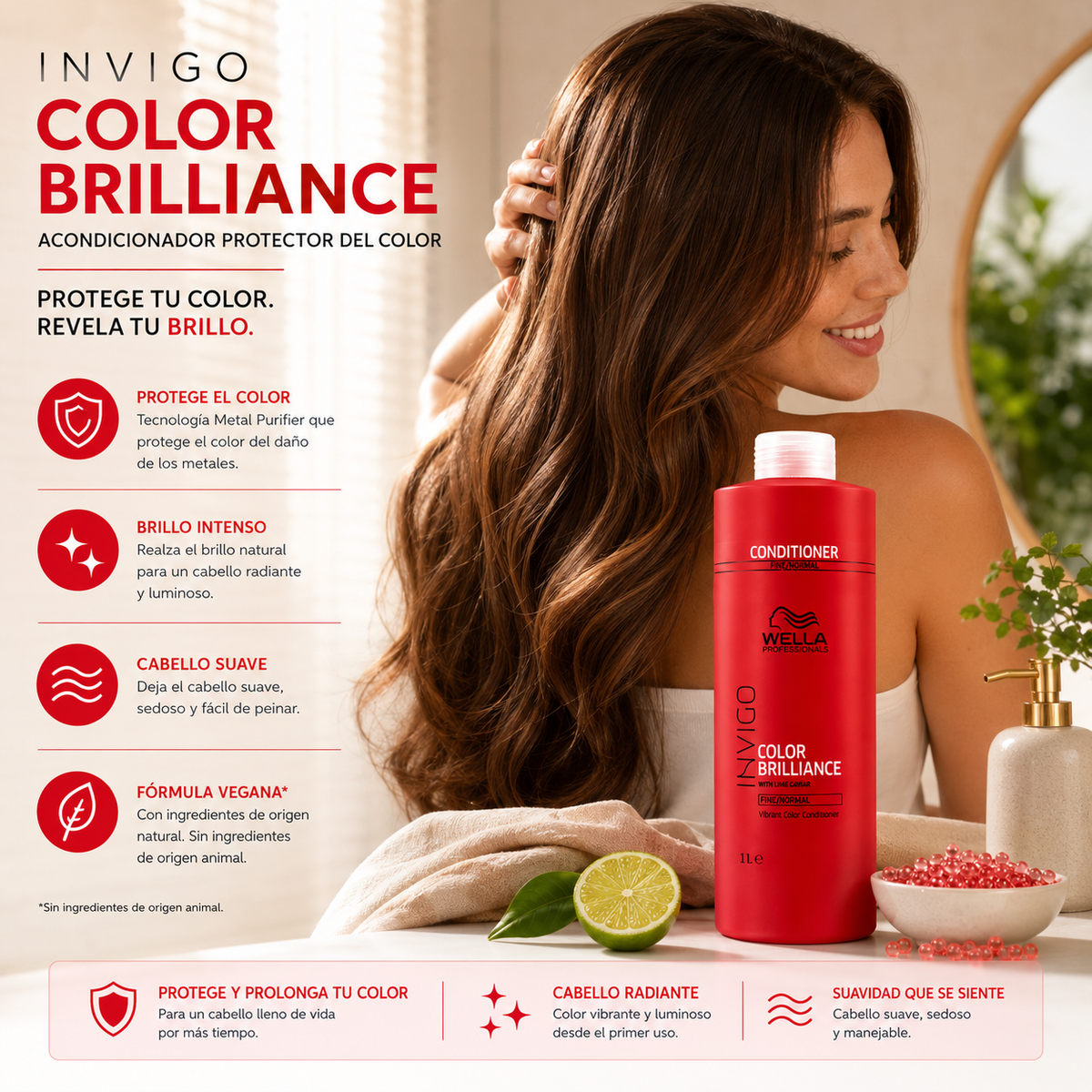Acondicionador Wella Invigo Brilliance 1000 ml.