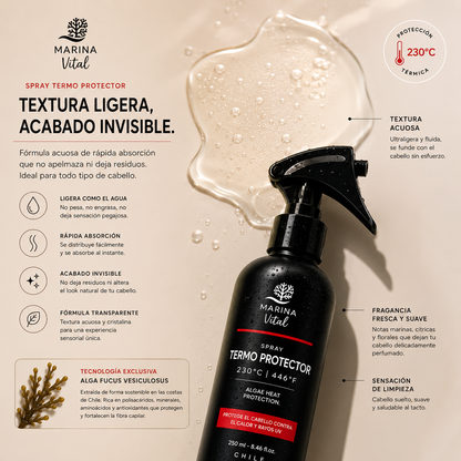 Protector Térmico Marina Vital 250 ml | Protección contra el Calor, Frizz y Rayos UV