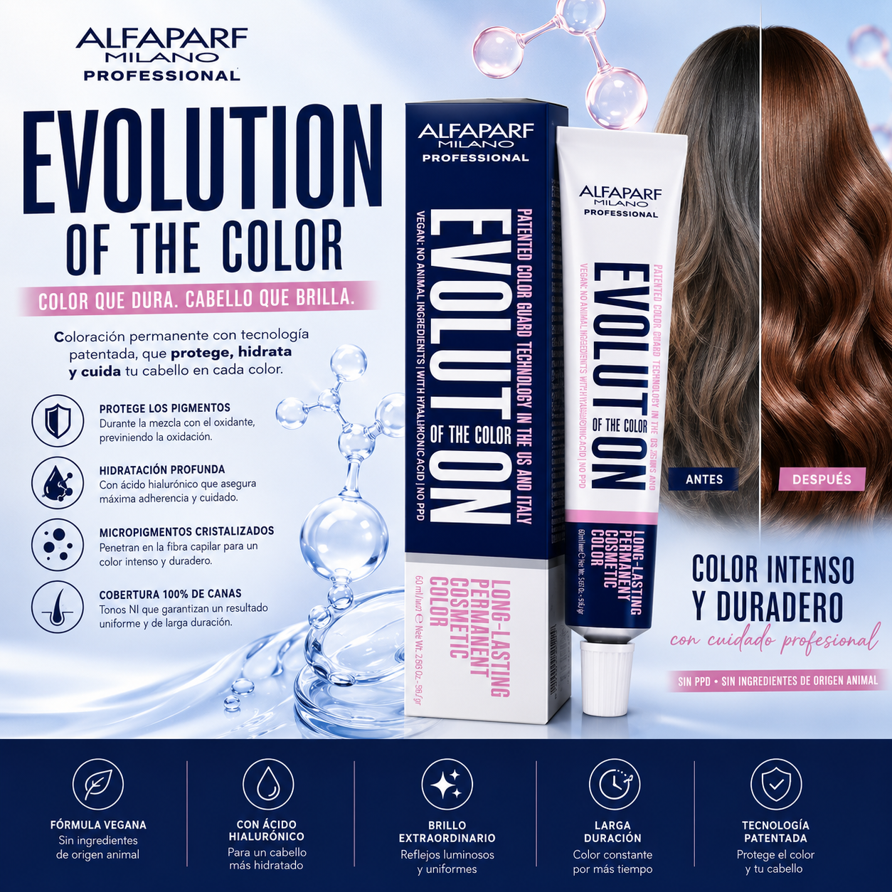 Tintura Evolution of Color de Alfaparf 60 ml. + Oxidante