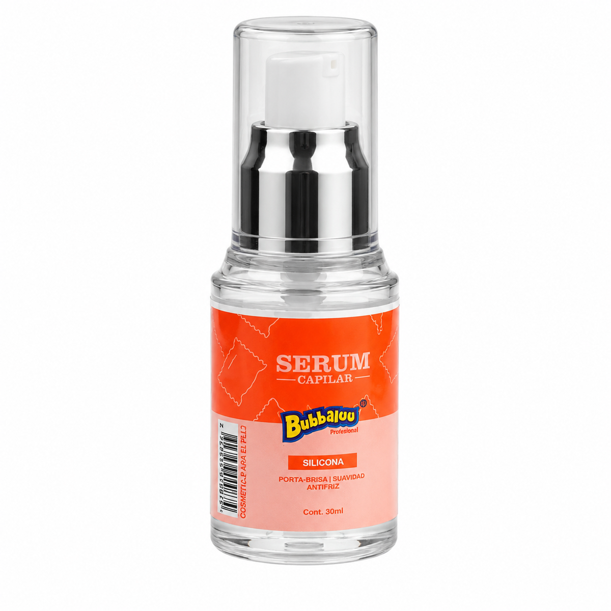 Serum capilar Bubbaluu con filtro UV, antifrizz y suavidad Aroma Frutilla 30 ml.