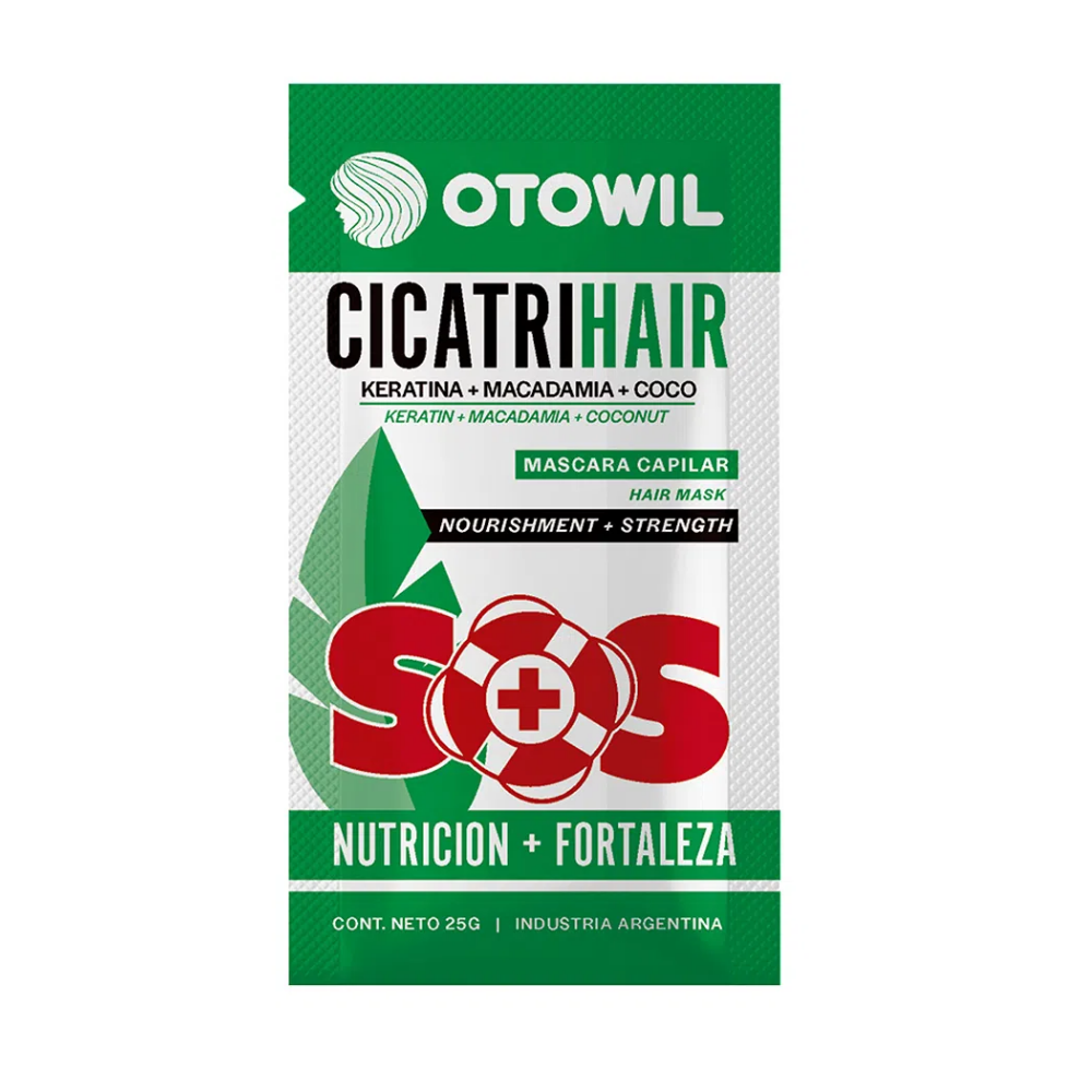 Máscara Otowil Cicatrihair SOS Macadamia, coco y keratina 25 gr.